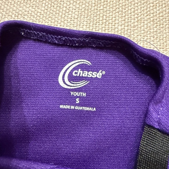 Purple and White Girls Kids Cheerleading Set Top and Skirt - Picture 3 of 8